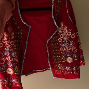 NWOT Ruby vava embellished red velvet jacket.